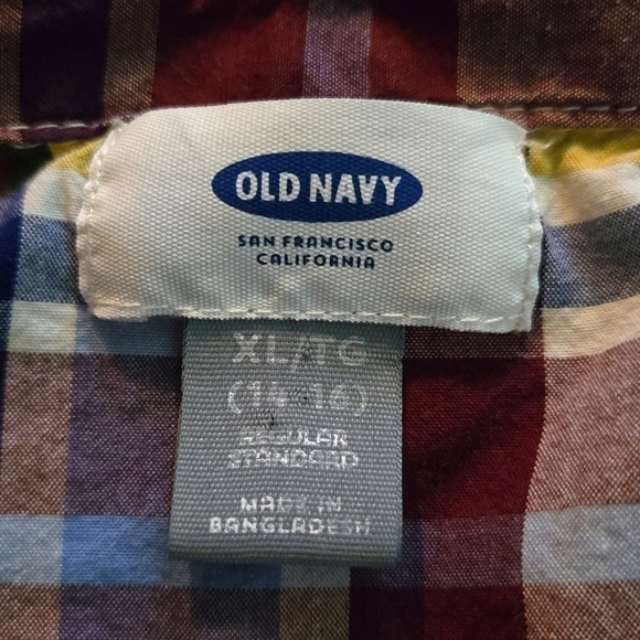 Old navy kids 14/16 plaid long-sleeved dressy top - Picture 2 of 3